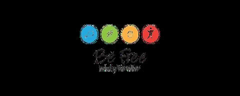 Be Free Salads logo with colorful rating circles
