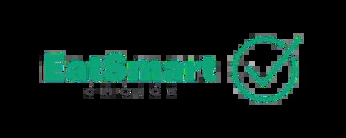 EatSmart Choice logo with green checkmark and circle on black background
